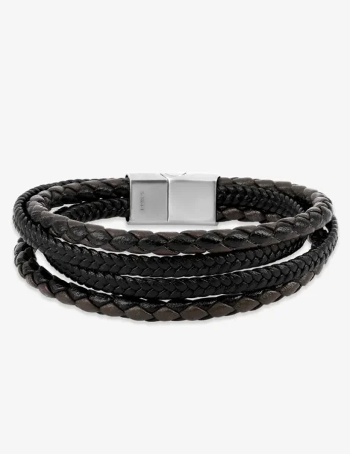 Bracelet matière synthétique tressée et acier SO OR