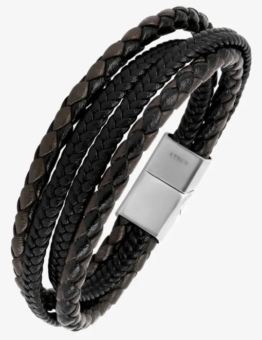 Bracelet matière synthétique tressée et acier SO OR