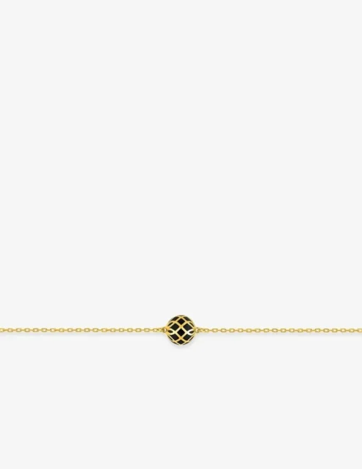 Bracelet Mélodie Or jaune 375‰ et laque noir de Jais SO OR