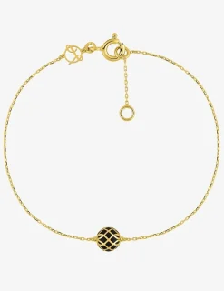 Bracelet Mélodie Or jaune 375‰ et laque noir de Jais SO OR