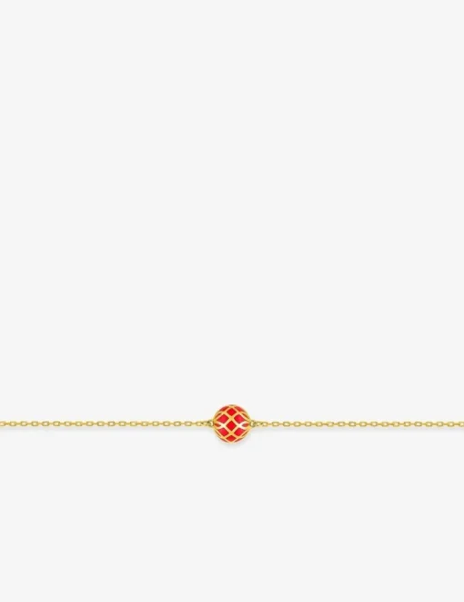 Bracelet Mélodie Or jaune 375‰ et laque corail SO OR