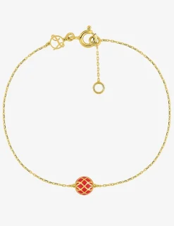 Bracelet Mélodie Or jaune 375‰ et laque corail SO OR
