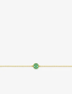 Bracelet Mélodie Or jaune 375‰ et laque verte aqua SO OR