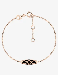 Bracelet Mélodie Or rose 375‰ et laque noir de Jais SO OR