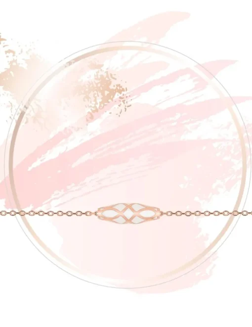 Bracelet Mélodie Or rose 375‰ et laque ivoire SO OR