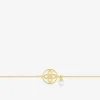 Bracelet motif fantaisie et breloque perle de culture d'eau douce 4 mm or jaune 375‰ SO OR