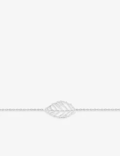 Bracelet motif feuille en argent 925 ‰ rhodié SO OR