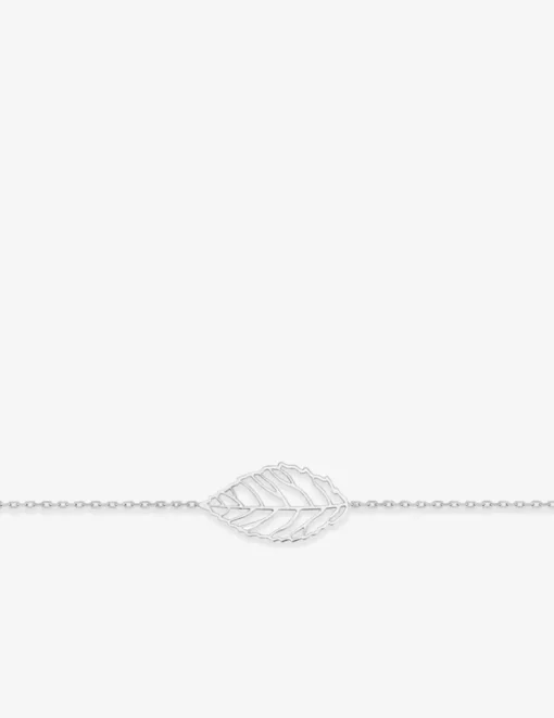 Bracelet motif feuille en argent 925 ‰ rhodié SO OR