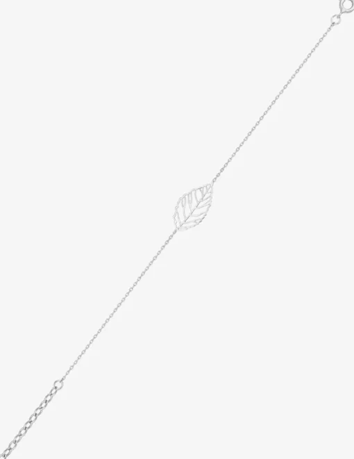 Bracelet motif feuille en argent 925 ‰ rhodié SO OR