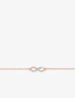 Bracelet motif infini bicolore plaqué or rose, rhodium et oxydes de zirconium SO OR
