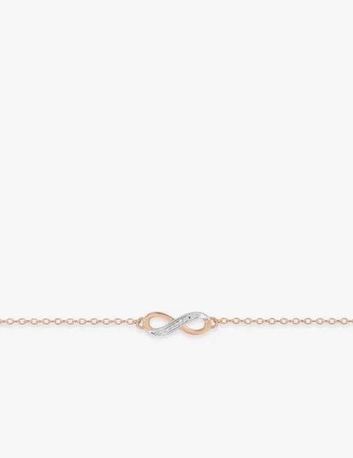 Bracelet motif infini bicolore plaqué or rose, rhodium et oxydes de zirconium SO OR