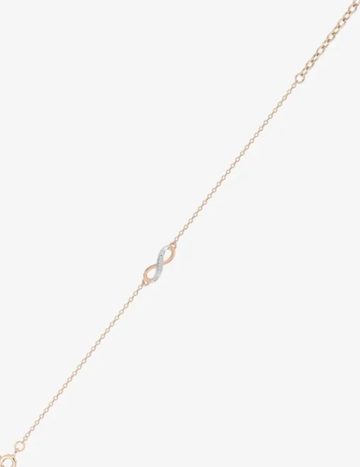 Bracelet motif infini bicolore plaqué or rose, rhodium et oxydes de zirconium SO OR