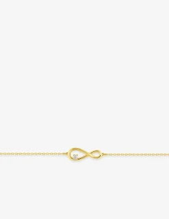 Bracelet motif infini en or jaune 375 ‰ et oxyde de Zirconium SO OR