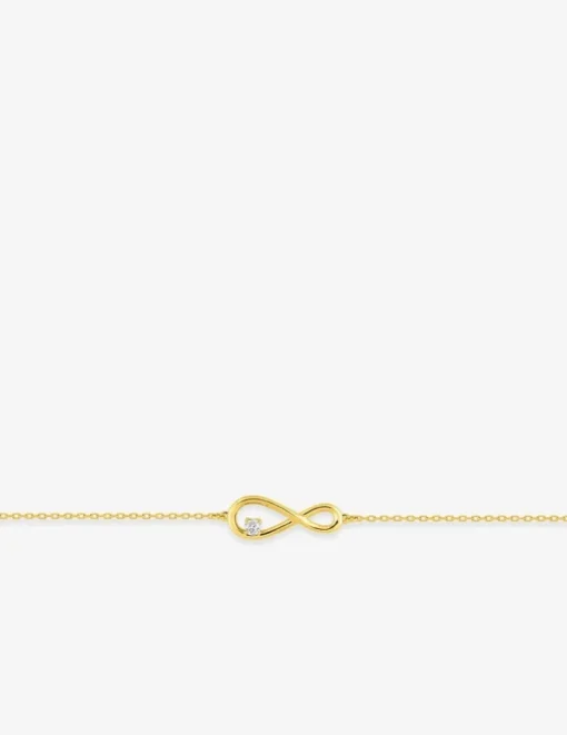 Bracelet motif infini en or jaune 375 ‰ et oxyde de Zirconium SO OR