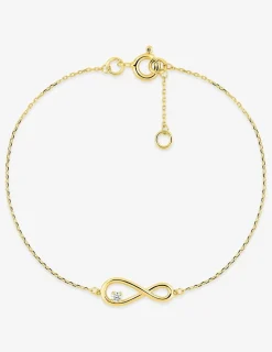 Bracelet motif infini en or jaune 375 ‰ et oxyde de Zirconium SO OR