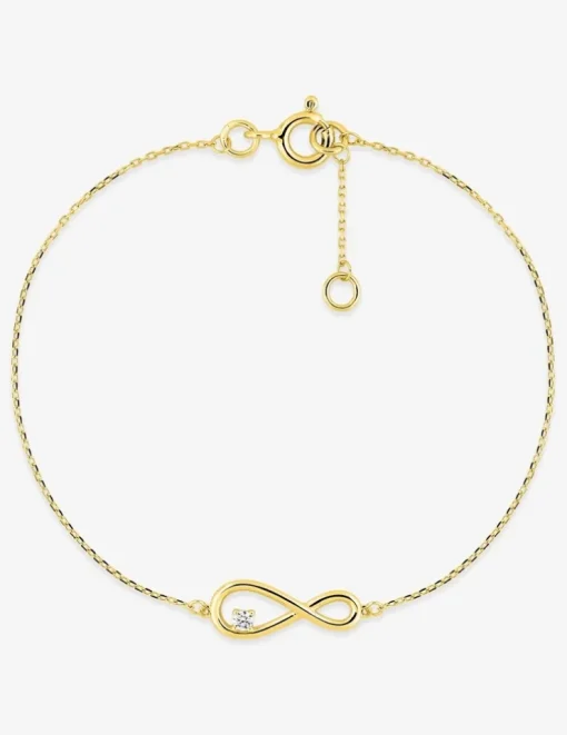 Bracelet motif infini en or jaune 375 ‰ et oxyde de Zirconium SO OR