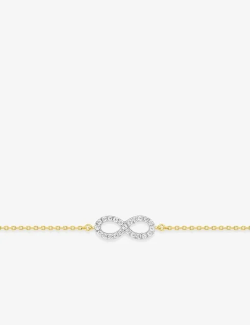 Bracelet motif infini plaqué or, rhodium et oxydes de zirconium SO OR