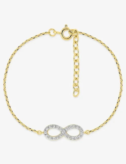 Bracelet motif infini plaqué or, rhodium et oxydes de zirconium SO OR