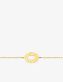 Bracelet motif ovale effet martelé plaqué or SO OR