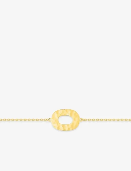 Bracelet motif ovale effet martelé plaqué or SO OR