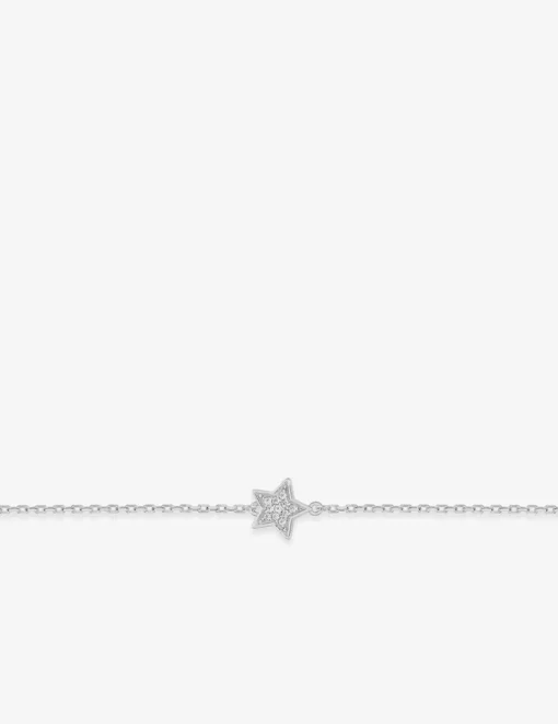Bracelet motif étoile en argent 925 ‰ rhodié et oxydes de zirconium SO OR