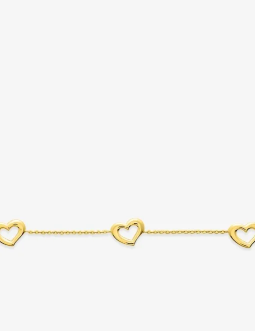 Bracelet motifs cœur plaqué or SO OR