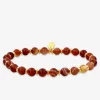 Bracelet nylon, agate rouge et acier doré SO OR