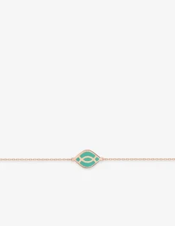 Bracelet Ondine Or rose 375‰, motif laque verte aqua SO OR