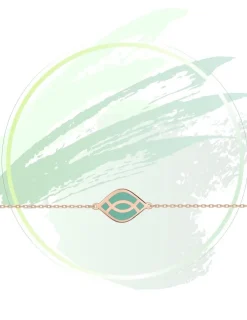 Bracelet Ondine Or rose 375‰, motif laque verte aqua SO OR