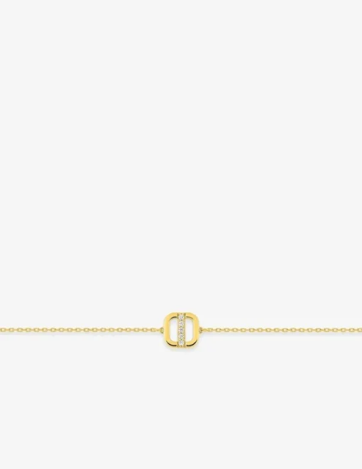 Bracelet or 375 ‰ avec oxydes de zirconium alignés SO OR