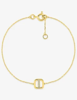 Bracelet or 375 ‰ avec oxydes de zirconium alignés SO OR