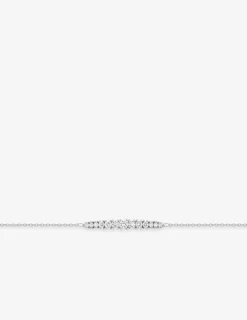 Bracelet or 375 ‰ blanc avec diamants synthétiques 0,33 ct SO OR