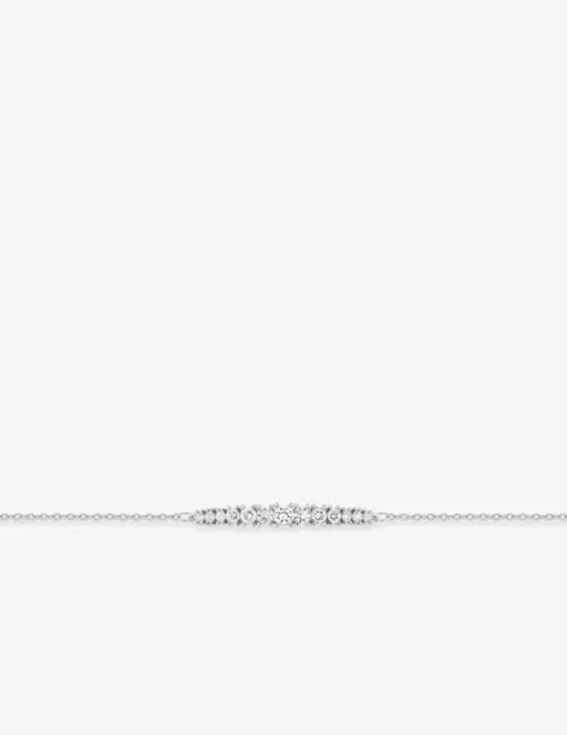 Bracelet or 375 ‰ blanc avec diamants synthétiques 0,33 ct SO OR