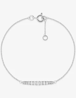 Bracelet or 375 ‰ blanc avec diamants synthétiques 0,33 ct SO OR
