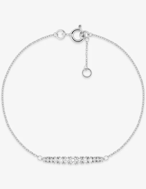 Bracelet or 375 ‰ blanc avec diamants synthétiques 0,33 ct SO OR