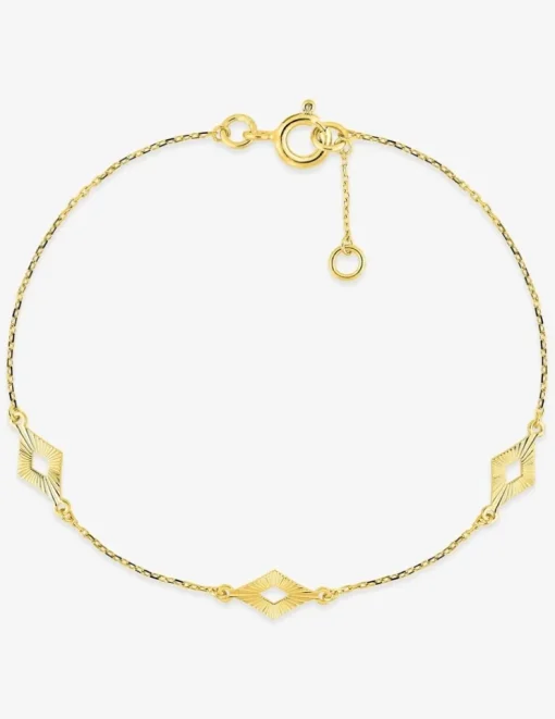 Bracelet or 750 ‰ jaune avec motif losange répétitif SO OR