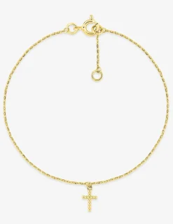 Bracelet or 750 ‰ jaune avec croix pendante SO OR