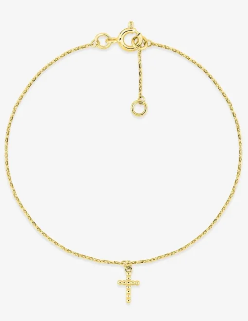 Bracelet or 750 ‰ jaune avec croix pendante SO OR