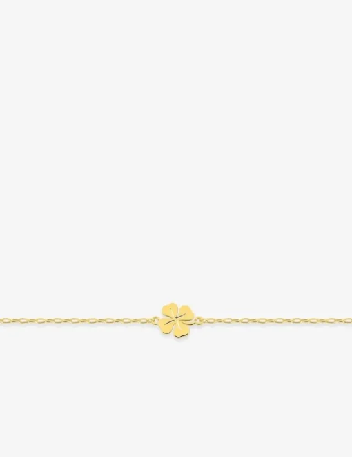 Bracelet or 750 ‰ jaune avec trèfle SO OR