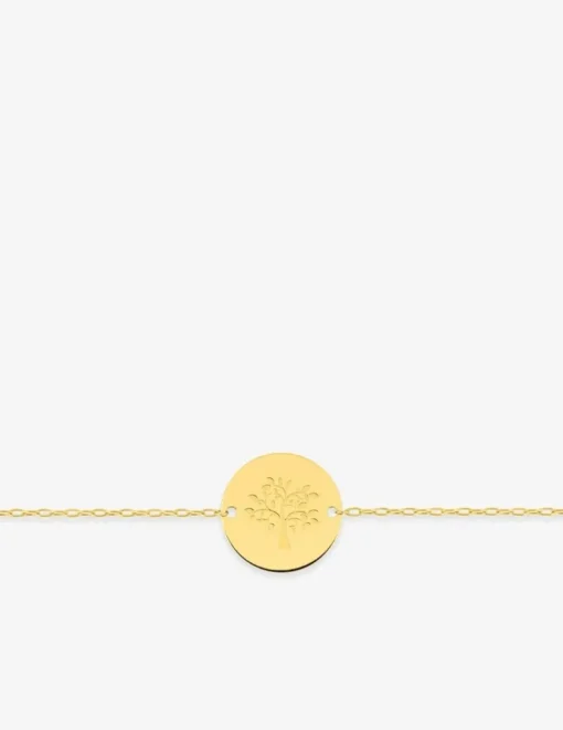 Bracelet or 750 ‰ jaune avec jeton arbre de vie SO OR