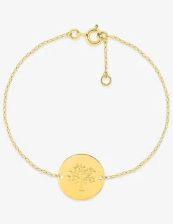 Bracelet or 750 ‰ jaune avec jeton arbre de vie SO OR