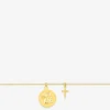 Bracelet or 375 ‰ jaune avec croix et jeton ange SO OR