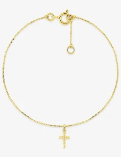 Bracelet or 375 ‰ jaune avec croix pendante SO OR