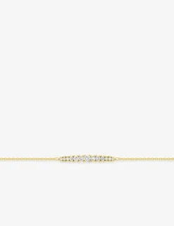 Bracelet or 375 ‰ jaune avec diamants synthétiques 0,33 ct SO OR