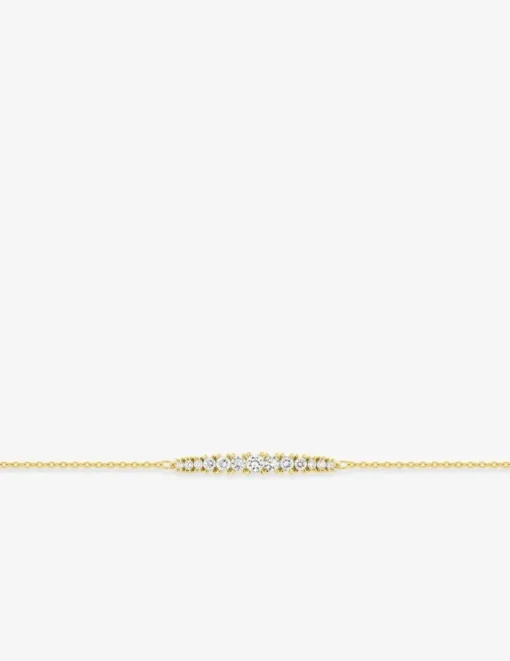 Bracelet or 375 ‰ jaune avec diamants synthétiques 0,33 ct SO OR