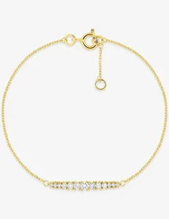 Bracelet or 375 ‰ jaune avec diamants synthétiques 0,33 ct SO OR