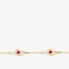 Bracelet or 375 ‰ jaune et rhodium avec rubis SO OR