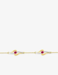 Bracelet or 375 ‰ jaune et rhodium avec rubis SO OR