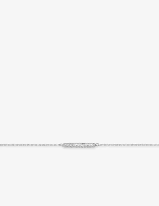 Bracelet or blanc 750 ‰ et motif barrette oxyde de zirconium SO OR