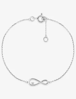 Bracelet or blanc 375 ‰ et oxydes de zirconium motif infini SO OR